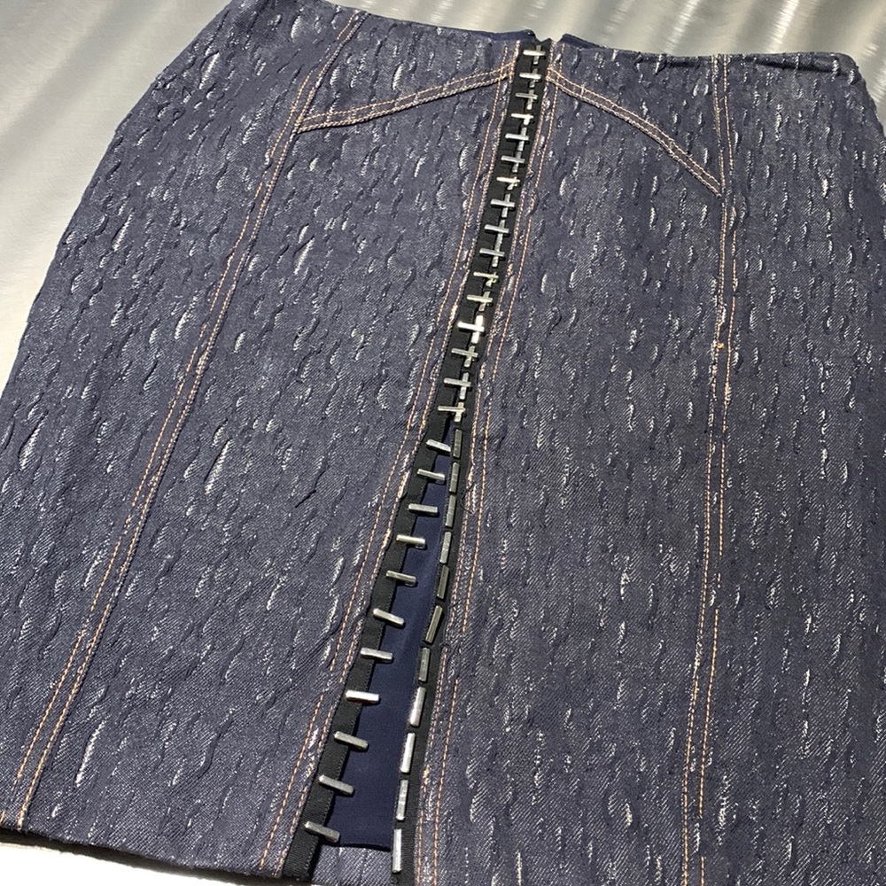 Versace Denim Hook Closure Skirt Size 38 (US 2)